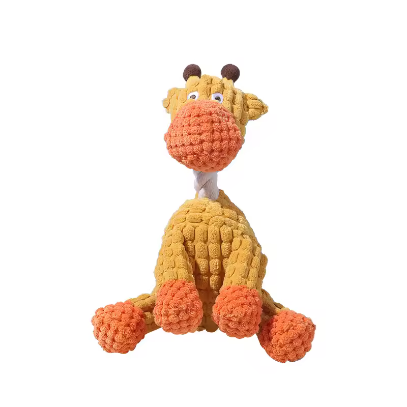 Luxury Cute Cartoon Dog Bite Sound Toy Funny Donkey Molar Pet Plush Interactive Toy Durable Rubber Cotton Sisal Nylon for Cats
